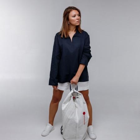 Рубаха моряка (M-L, Синий, С рисунком)